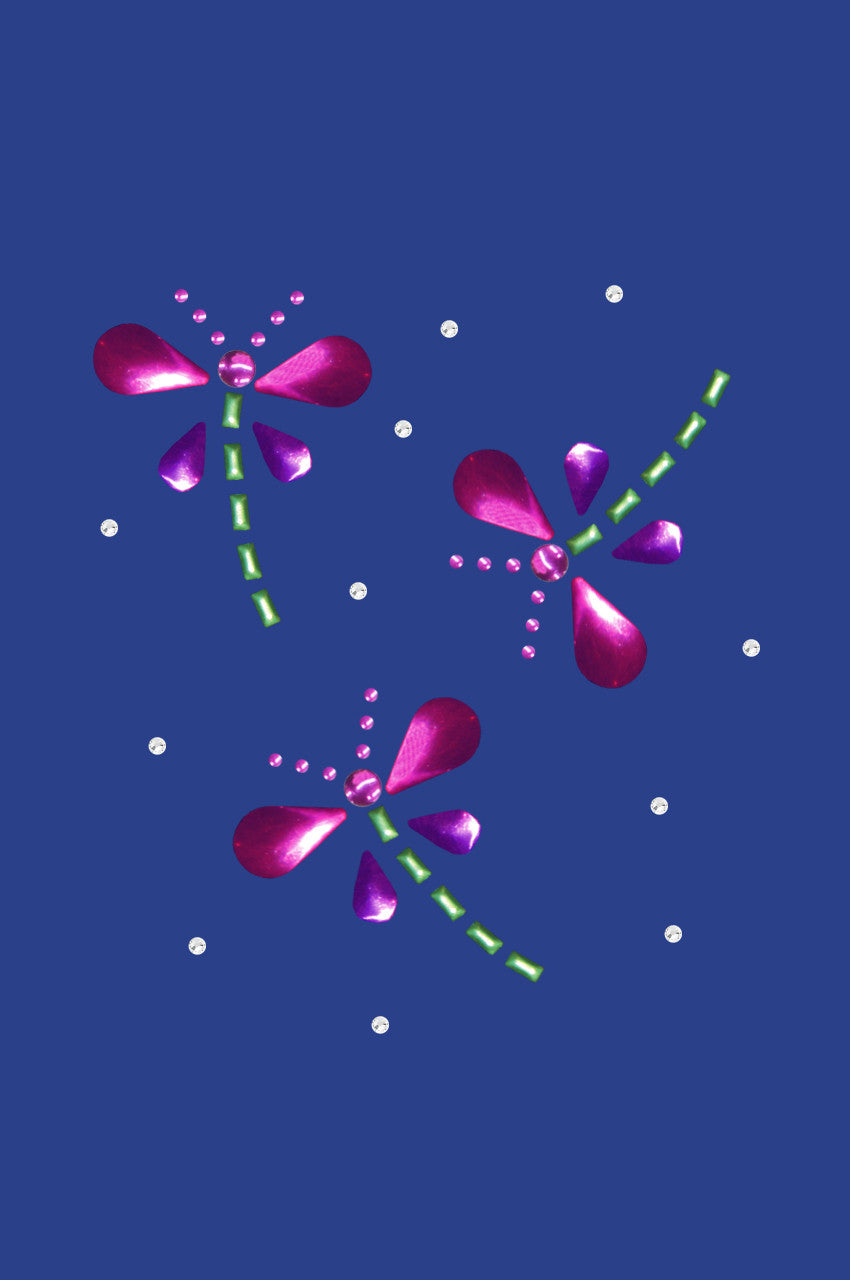 Pink & Purple Nailhead Dragonflies - Womens T-shirt