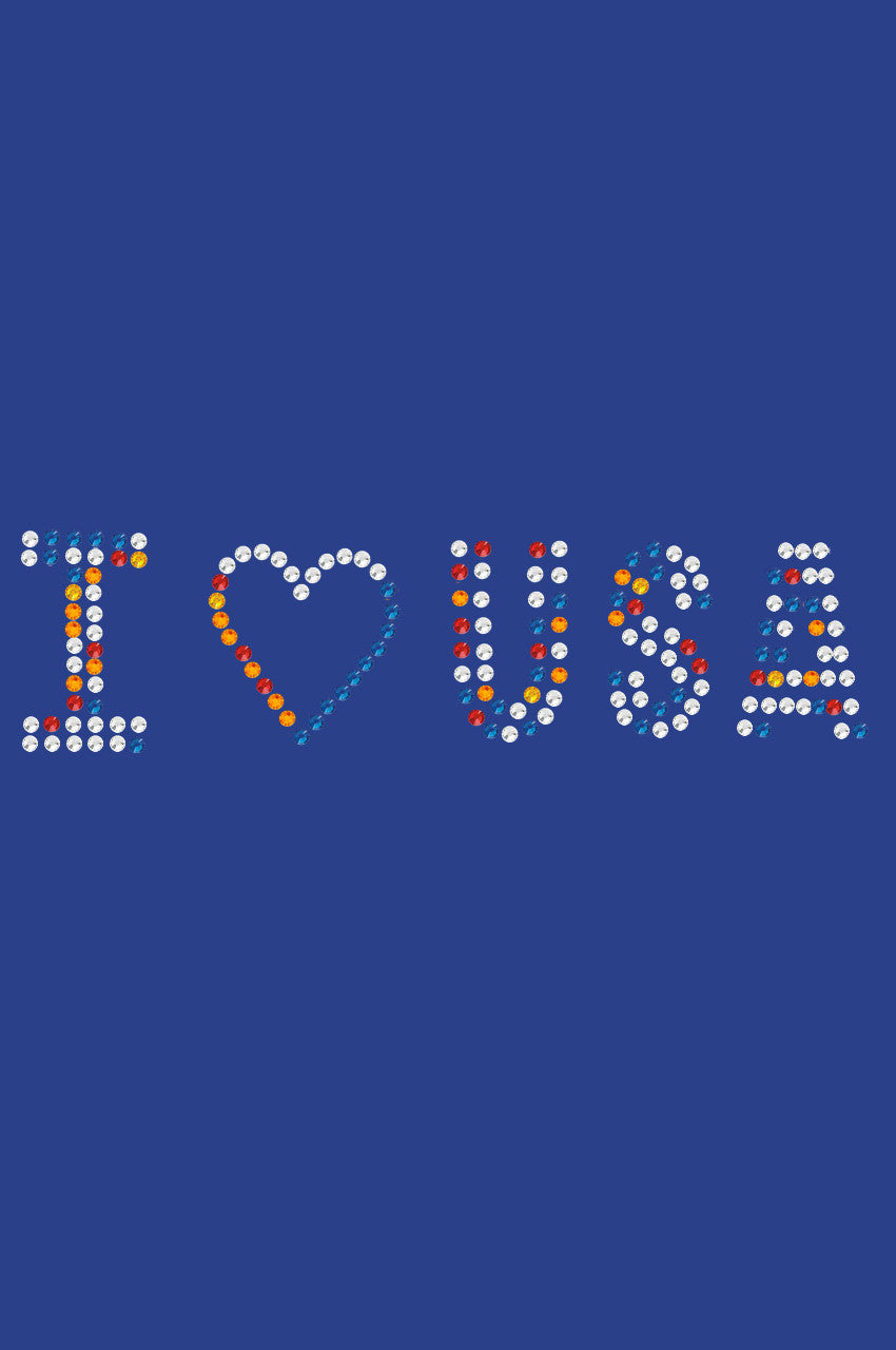 I Love USA (Multicolor Rhinestones) Bandanna