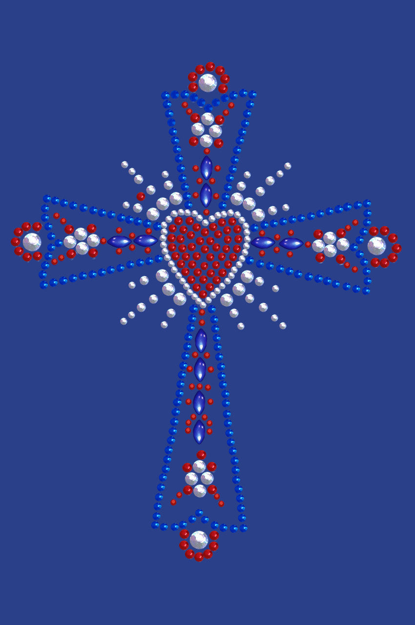 Cross (Red, White & Blue) - Womens T-shirt