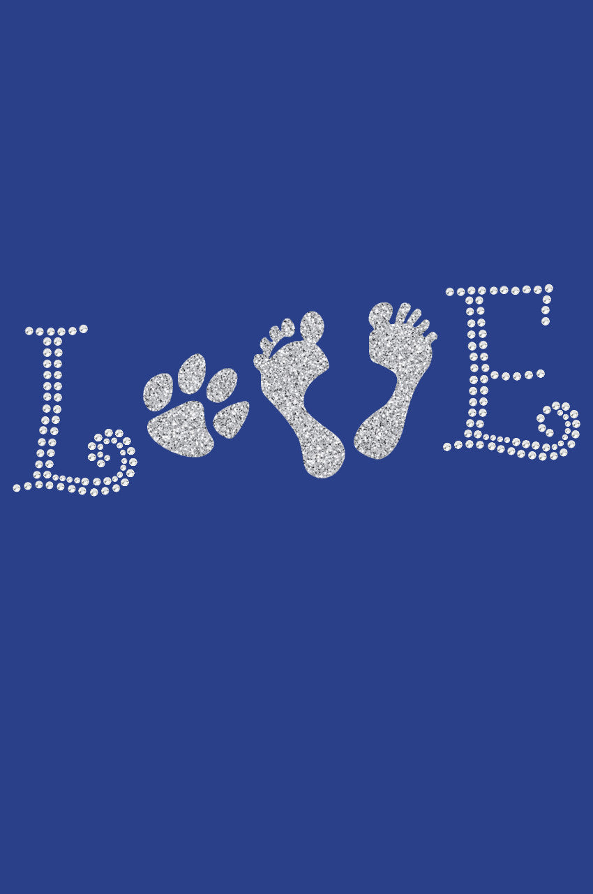 Love with Paw & Feet - Womens Tee