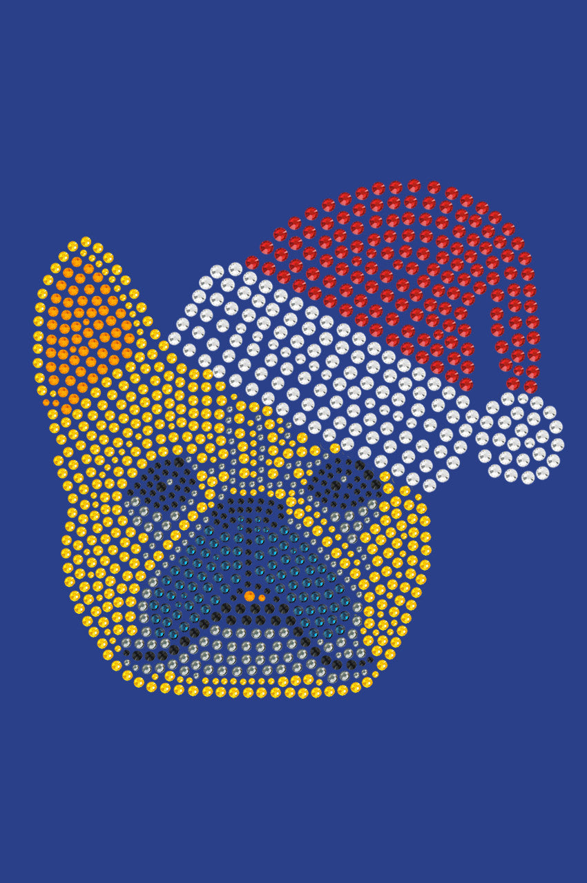 French Bull Dog with Santa Hat - Womens T-shirt