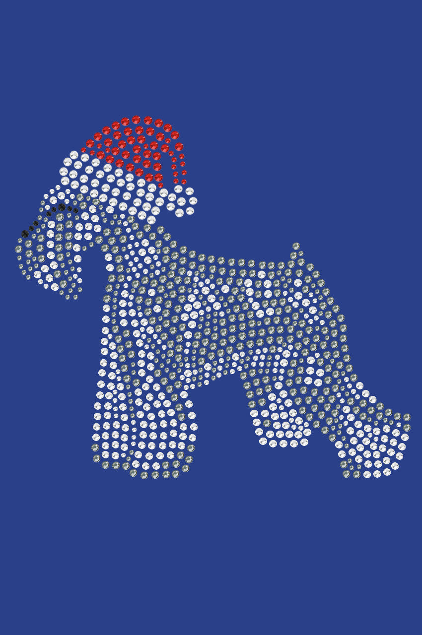 Schnauzer with Santa Hat - Womens T-shirt