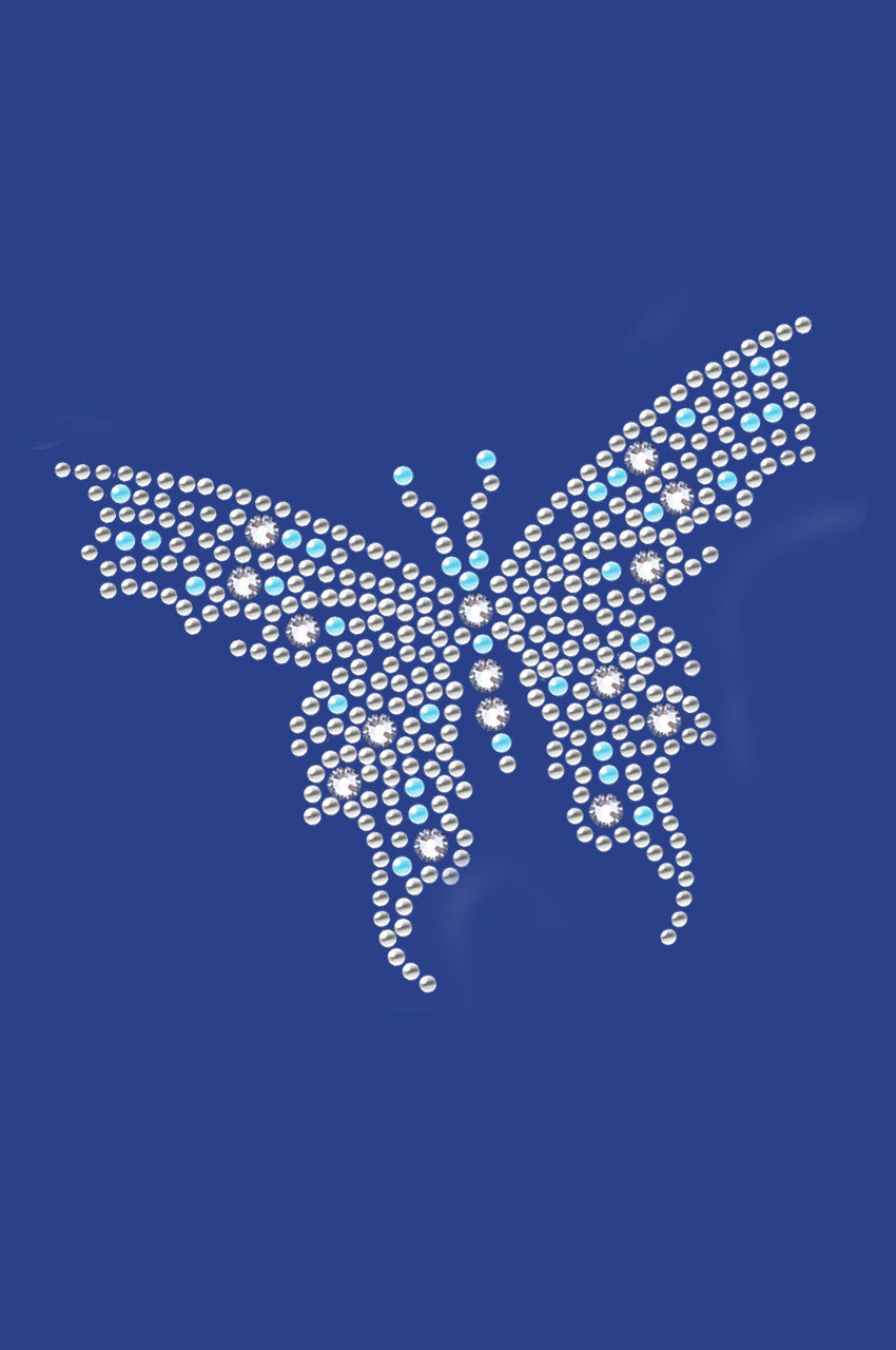 Blue Austrian crystal Butterfly - Womens T-shirt
