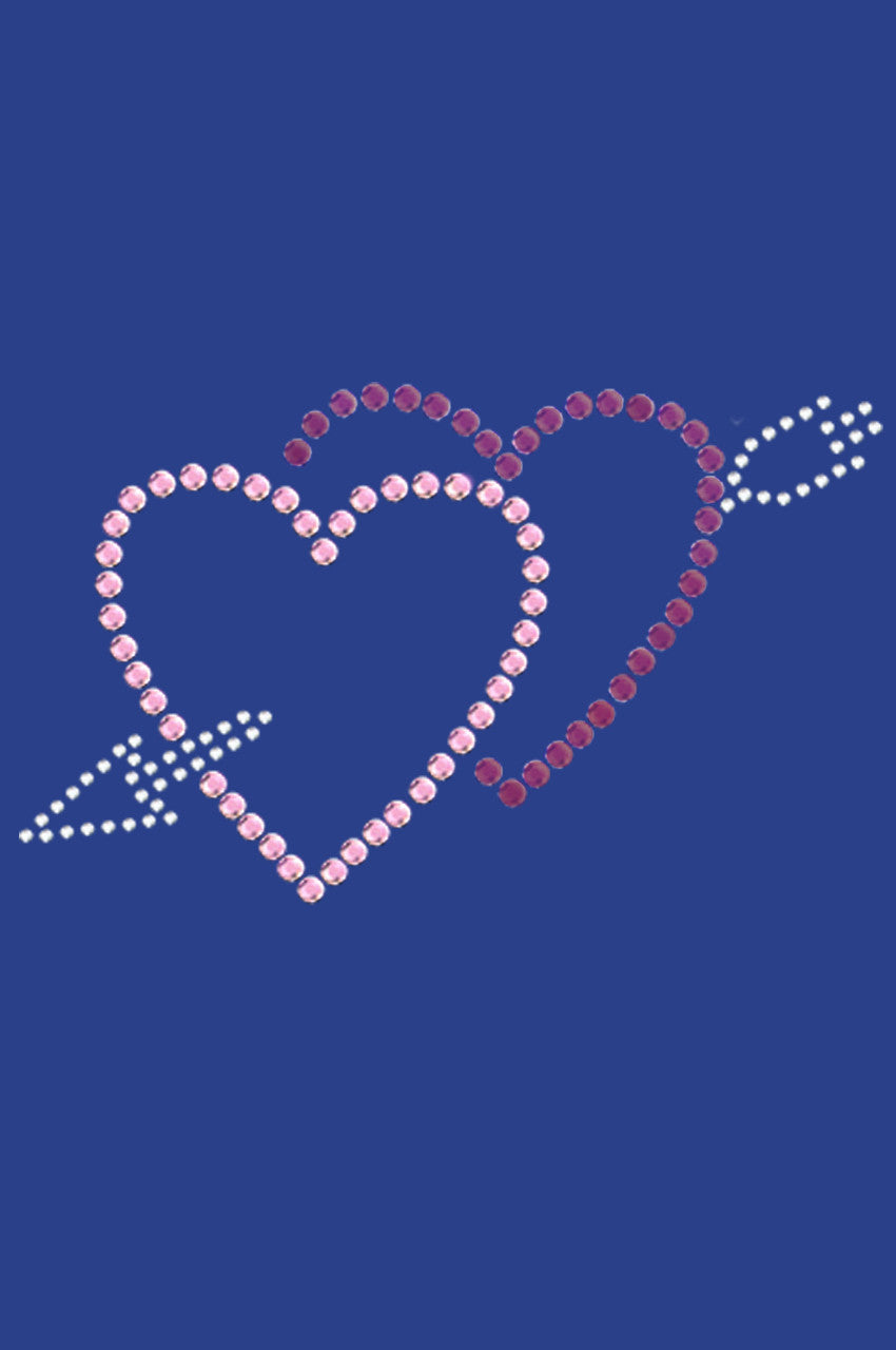 Pink & Purple Hearts with Arrow - Women's T-shirt