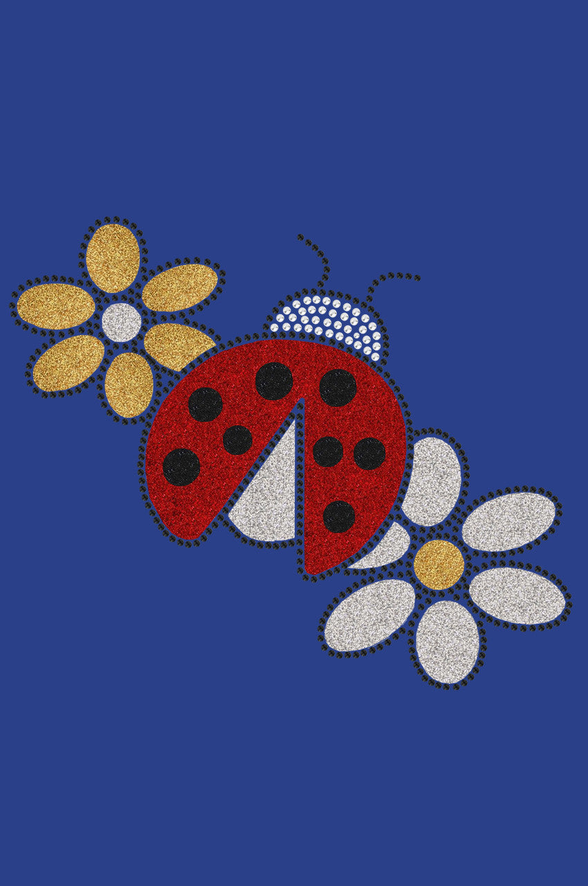 Glitter Ladybug & Daisies - Womens T-shirt