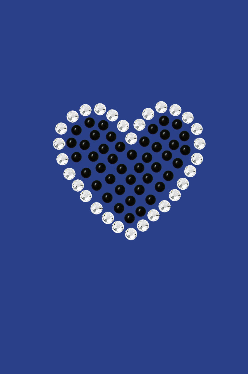Black Rhinestone Heart - Womens T-shirt