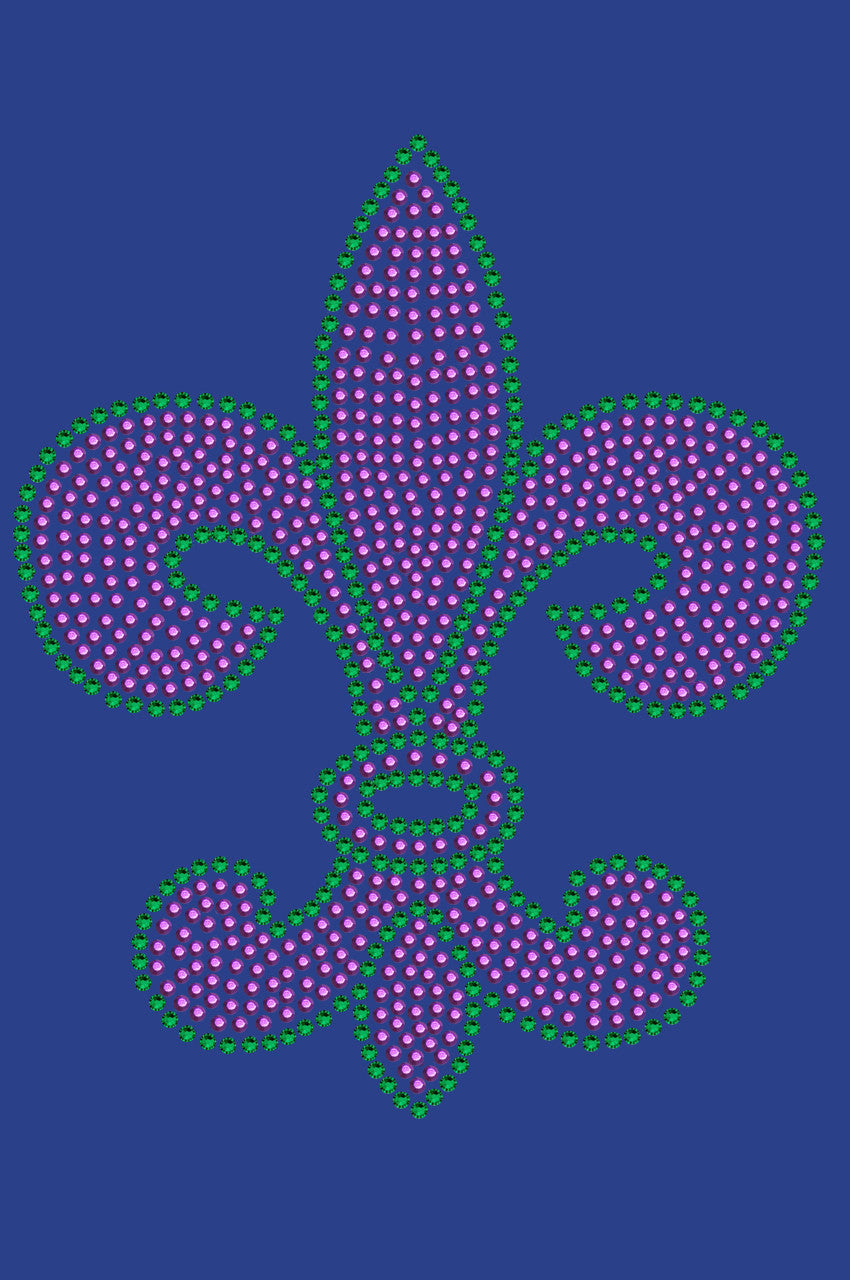 Fleur de Lis (Purple & Green) - Womens T-shirt