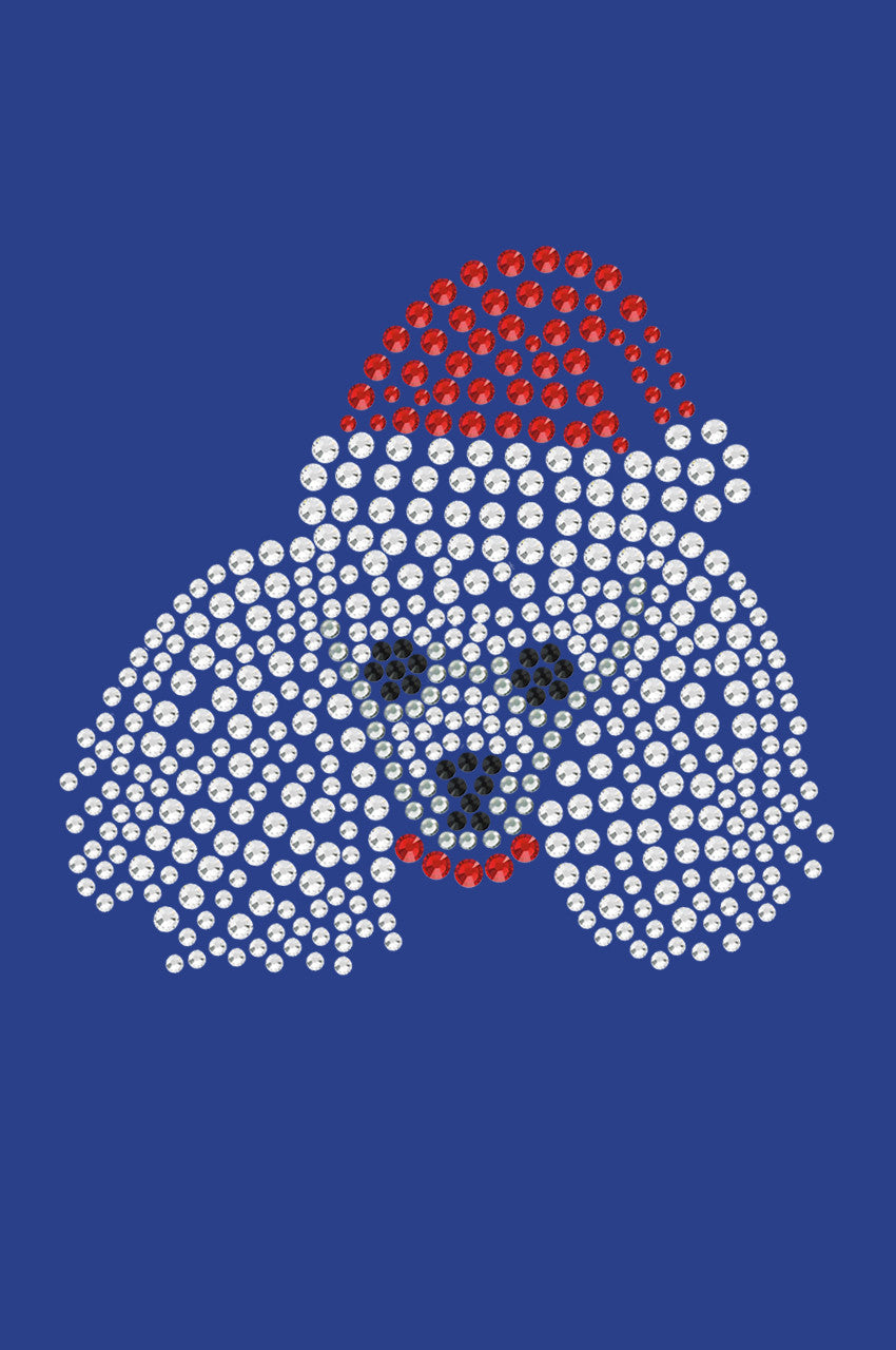 Poodle Face with Santa Hat - Womens T-shirt