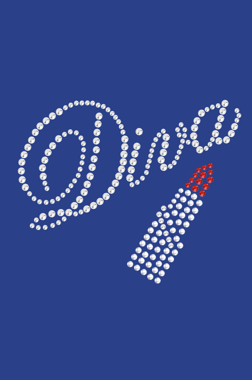 Diva with Austrian crystal Red Lipstick - Womens T-shirt