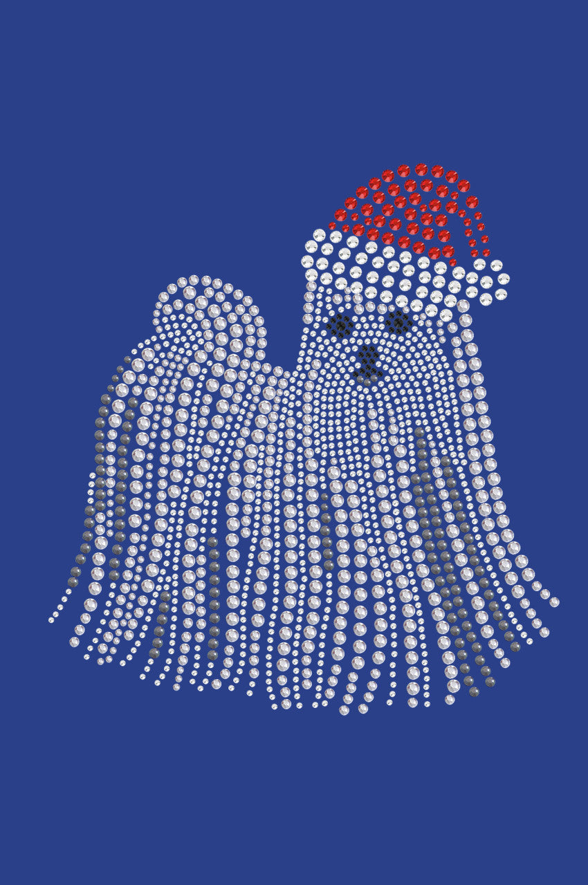 Maltese with Santa Hat - Womens T-shirt
