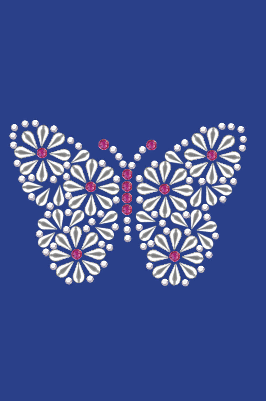Silver Nailhead Butterfly - Womens T-shirt