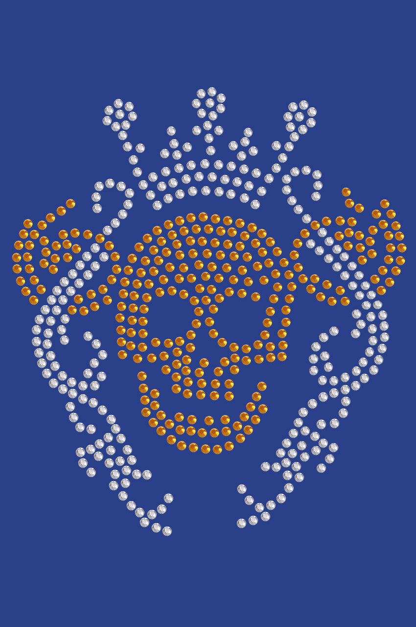 Gold Skull with Crown - Womens T-shirt