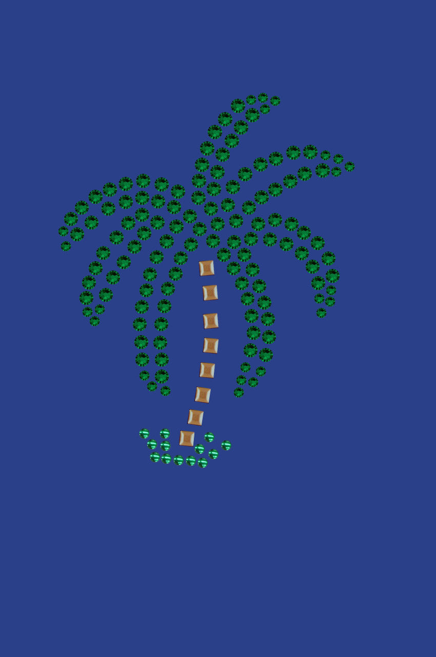Palm Tree (Green Rhinestones - Small) - Women's T-shirt
