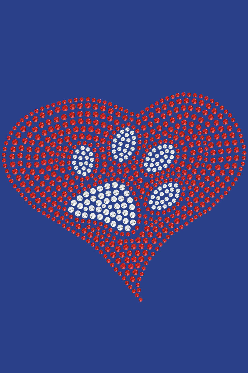 Red Heart with Paw 2 - Womens T-shirt