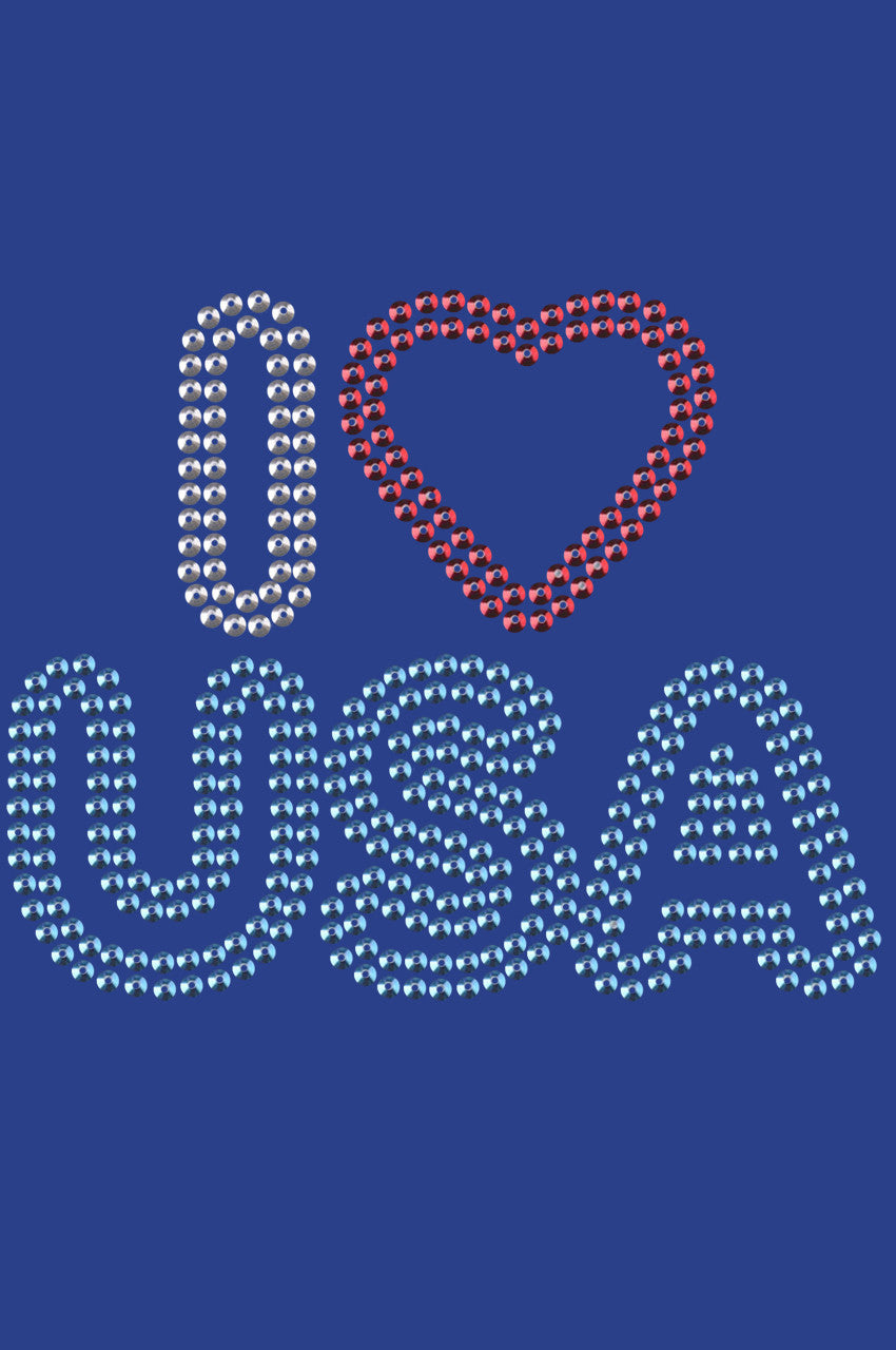 I Love USA 2- Womens T-shirt