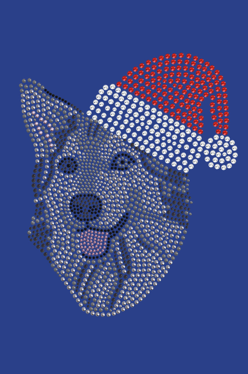 Husky/Tamaskan with Santa Hat - Womens Tee