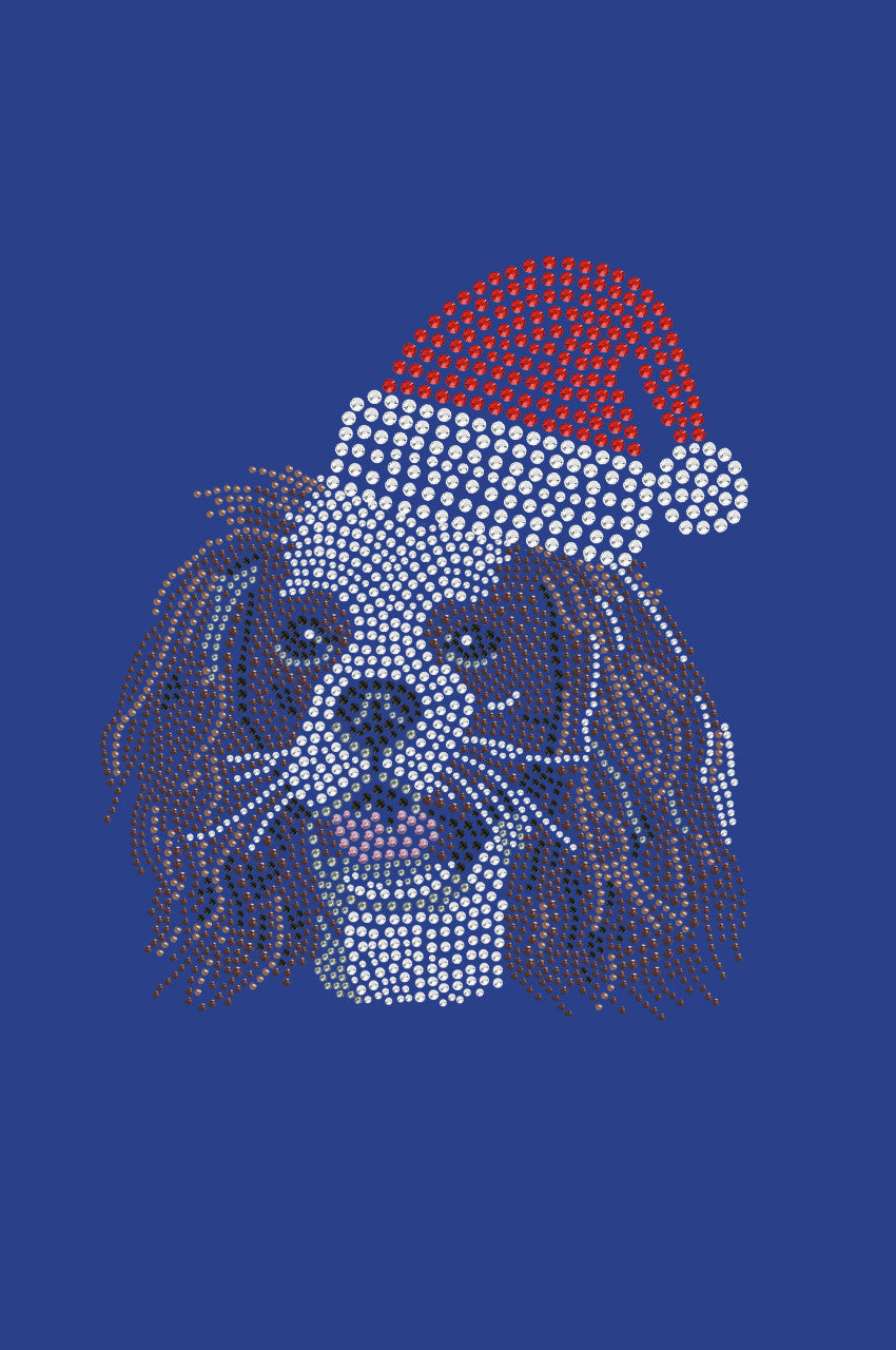 Cavalier King Charles Spaniel with Santa Hat - Womens Tee