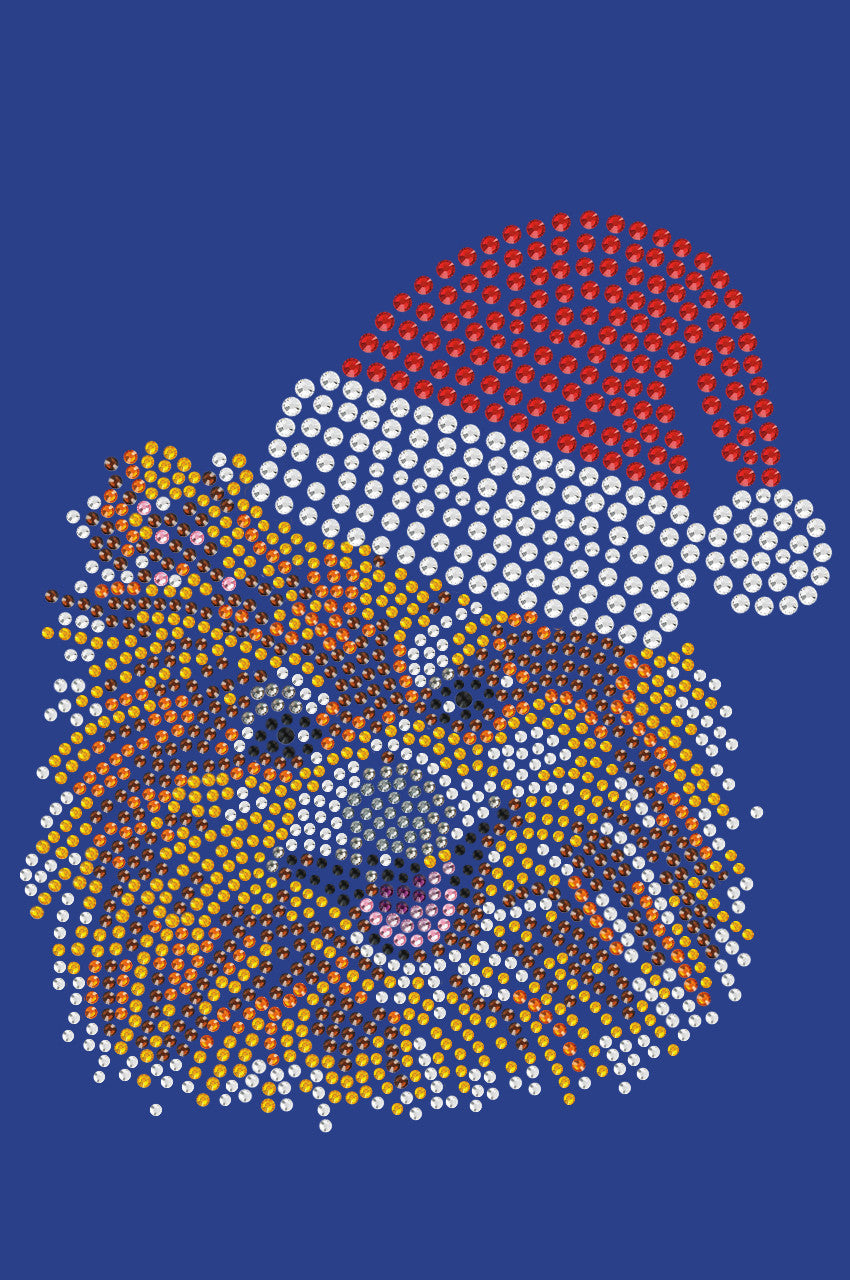 Pomeranian with Santa Hat - Womens T-shirt