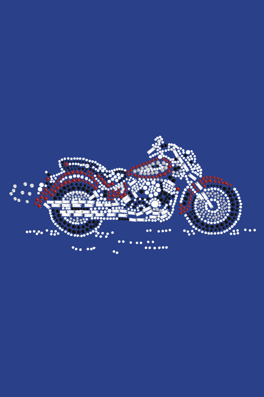 Motorcycle - Large Red & Black - Womens T-shirt