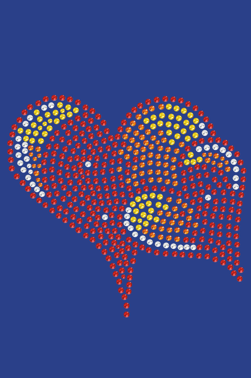 Red, Orange & Yellow Hearts - Womens T-shirt