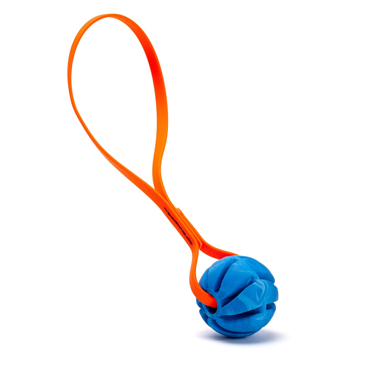 Dogline Rubber Spiral Ball with BioThane Handle