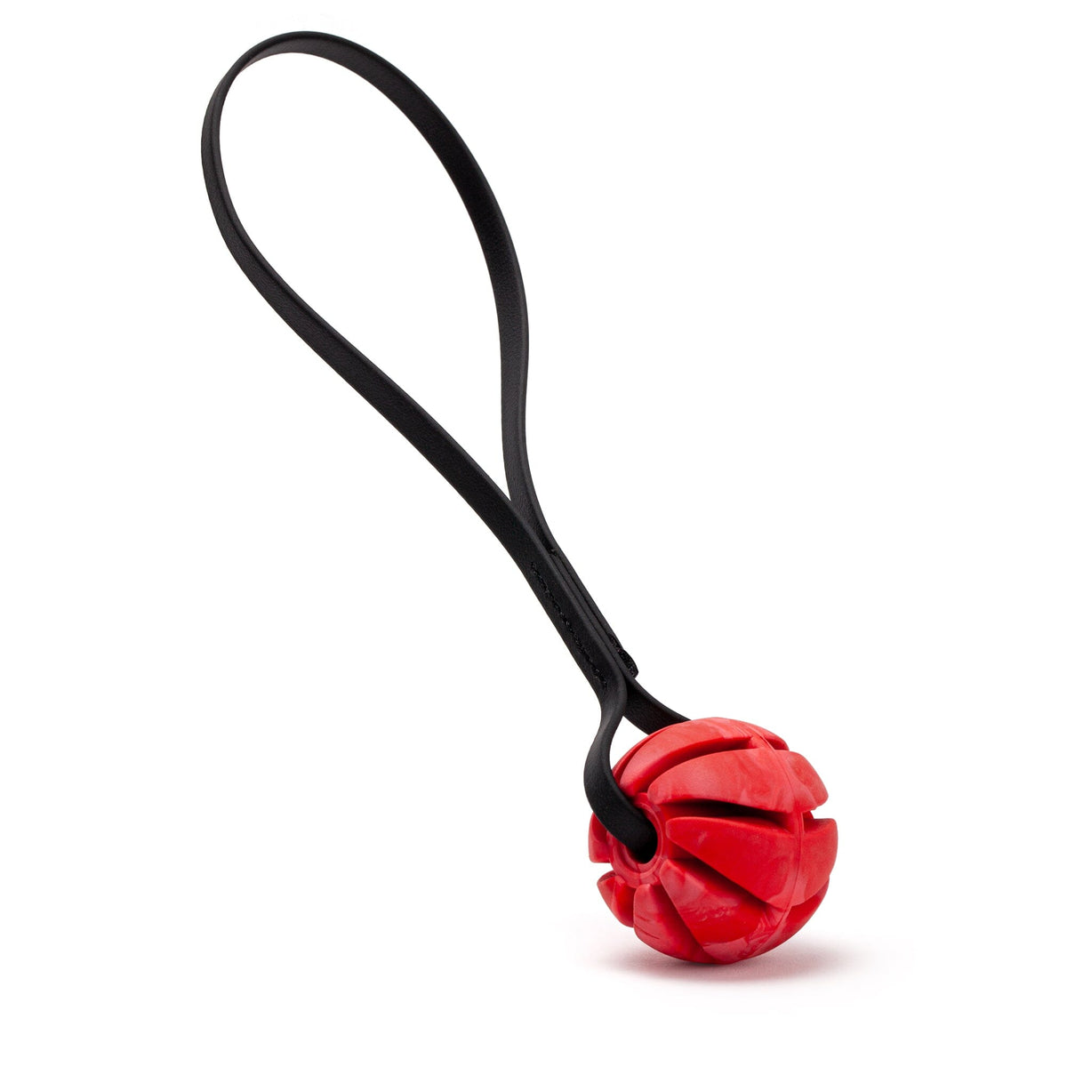 Dogline Rubber Spiral Ball with BioThane Handle