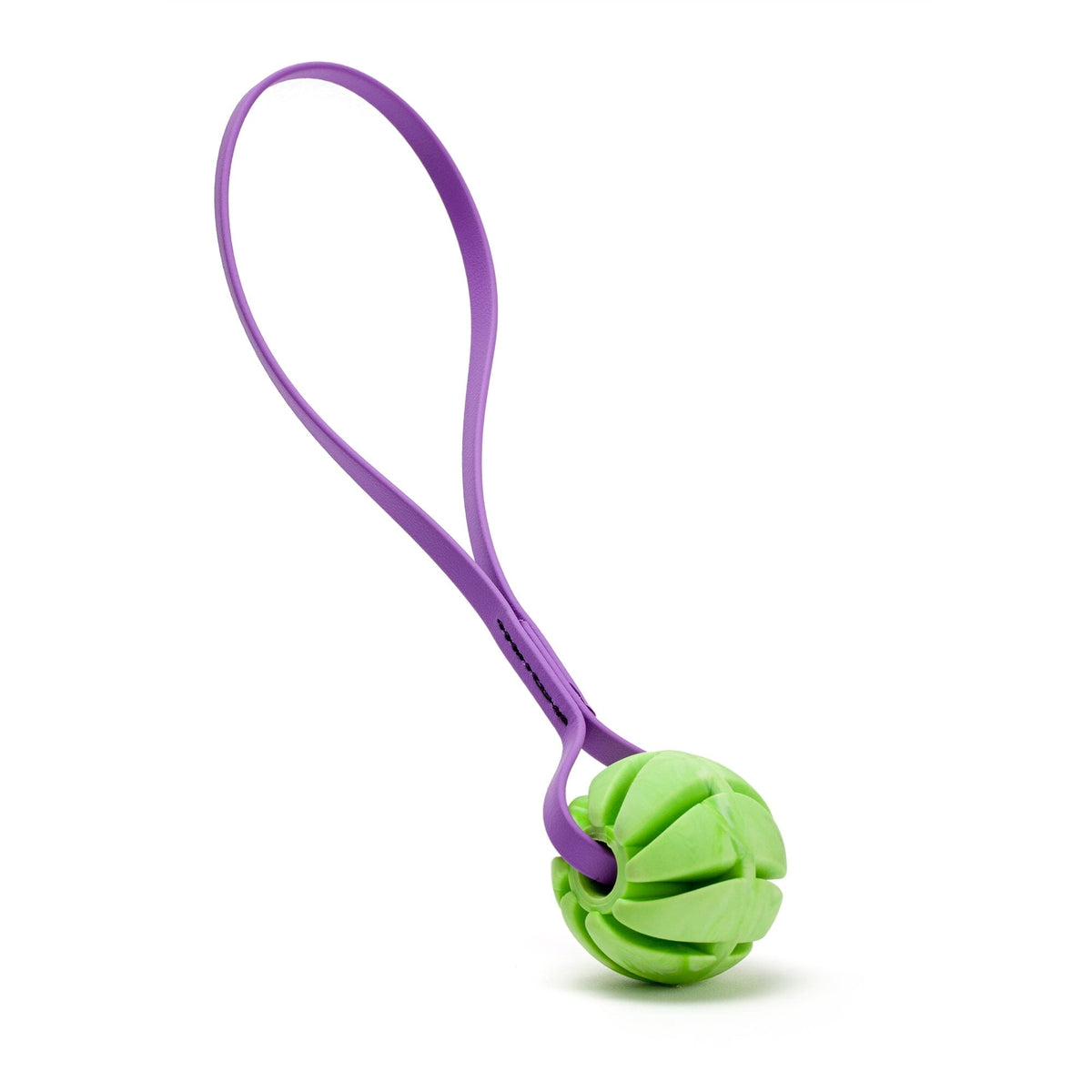 Dogline Rubber Spiral Ball with BioThane Handle