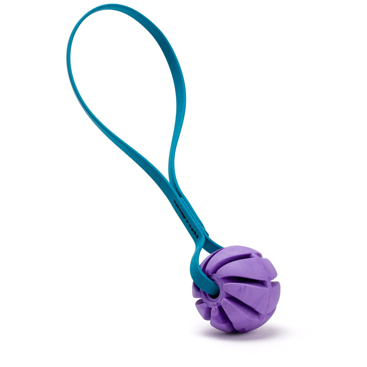 Dogline Rubber Spiral Ball with BioThane Handle