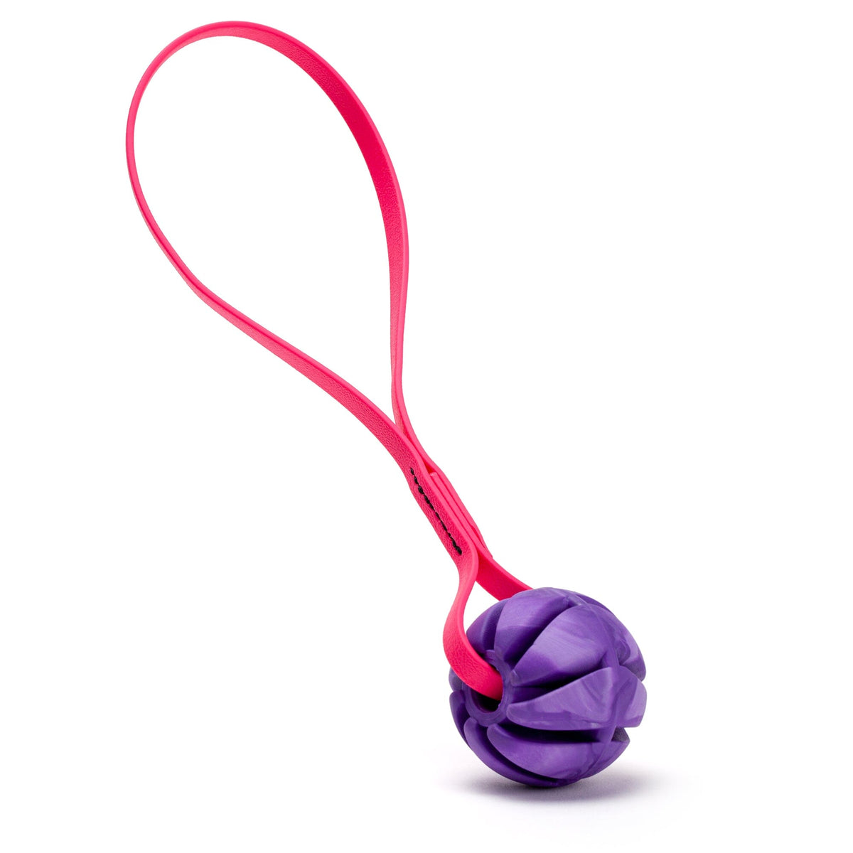 Dogline Rubber Spiral Ball with BioThane Handle