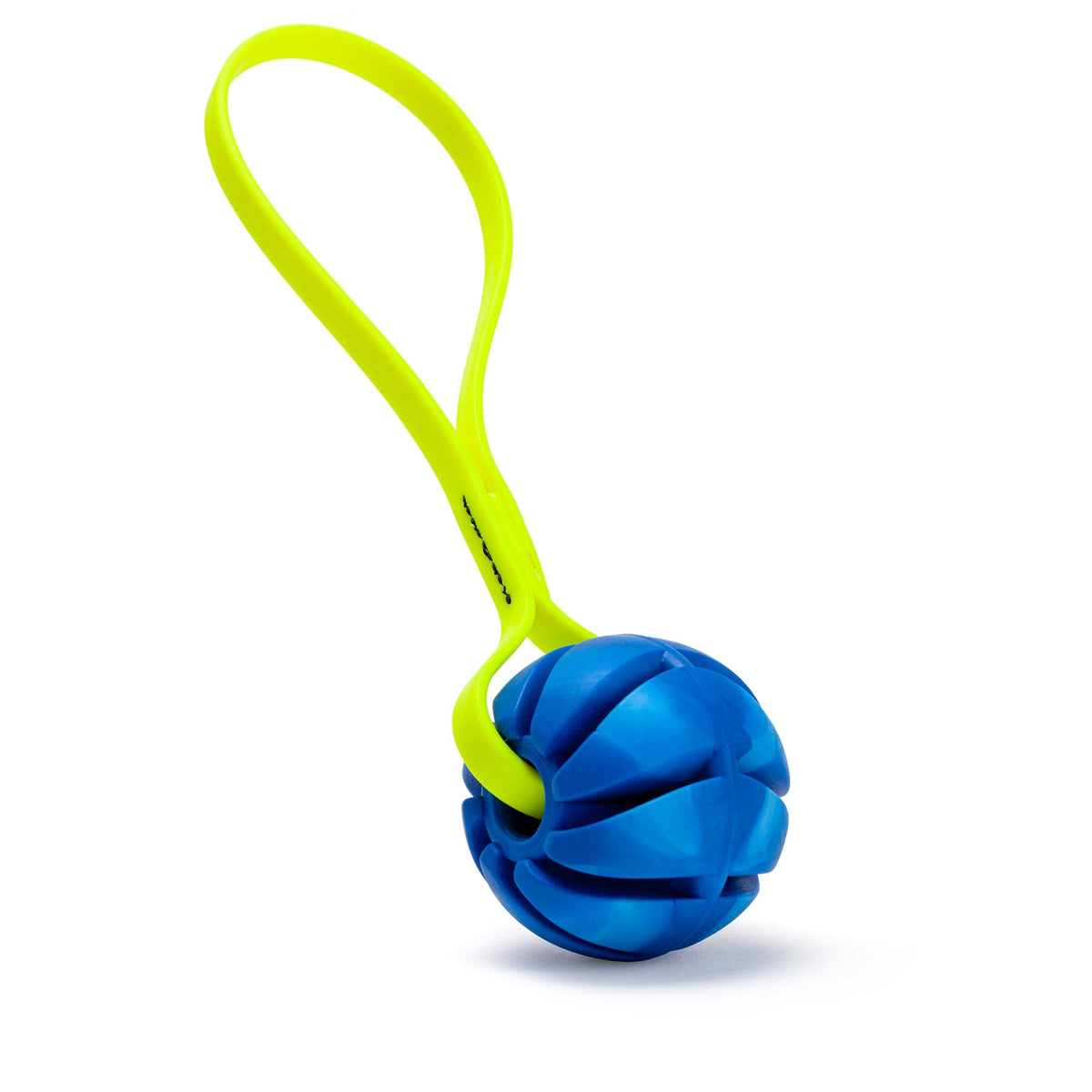 Dogline Rubber Spiral Ball with BioThane Handle