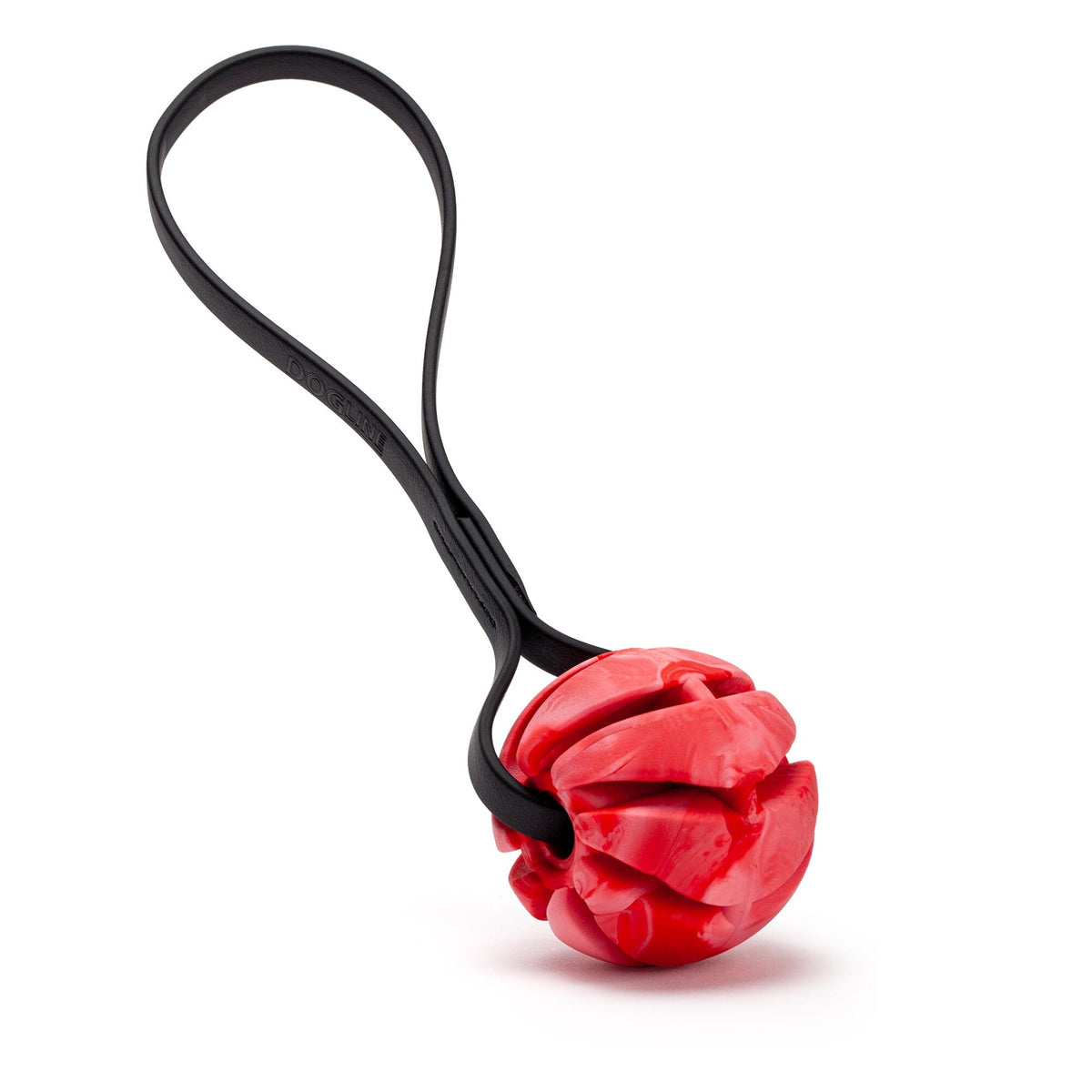 Dogline Rubber Spiral Ball with BioThane Handle