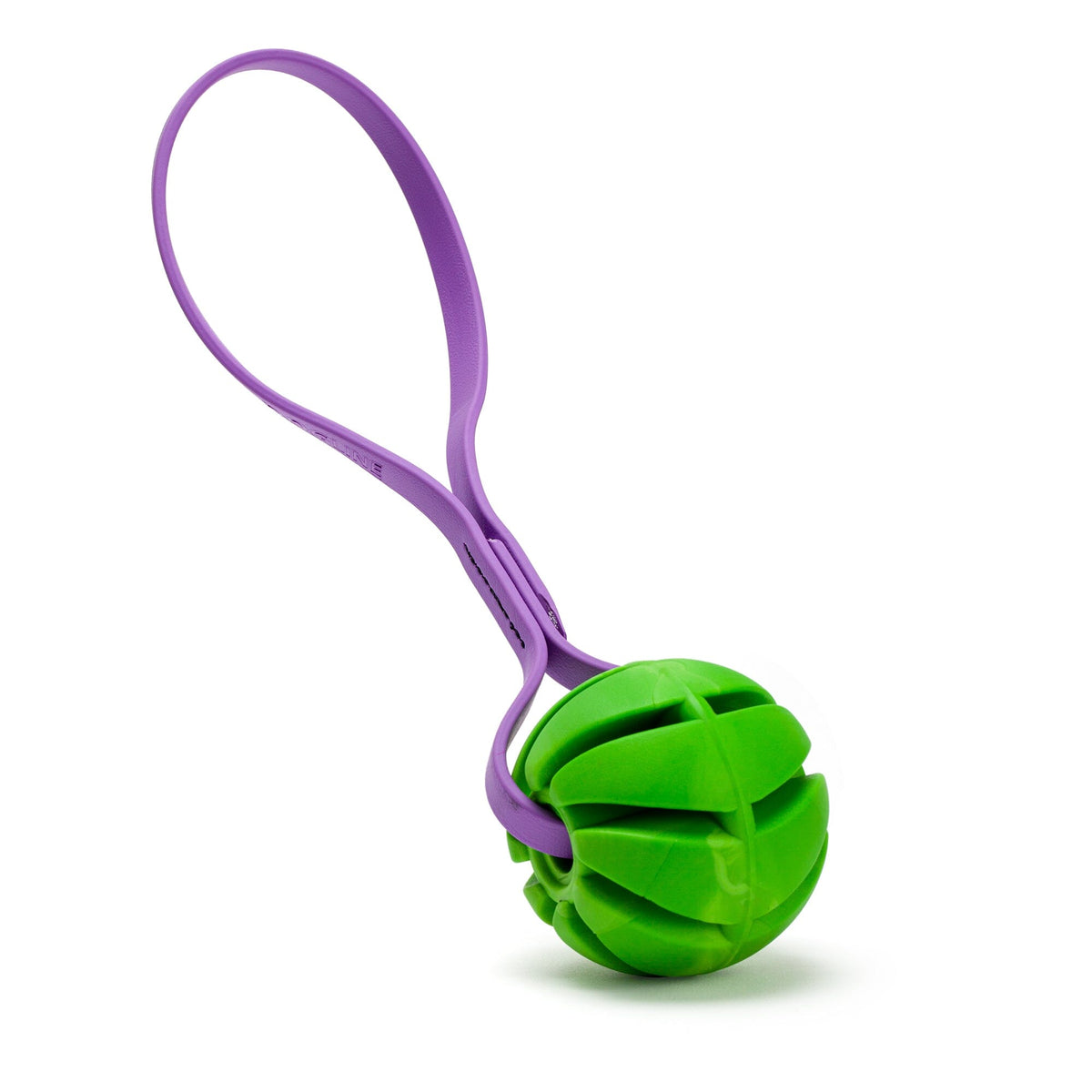 Dogline Rubber Spiral Ball with BioThane Handle