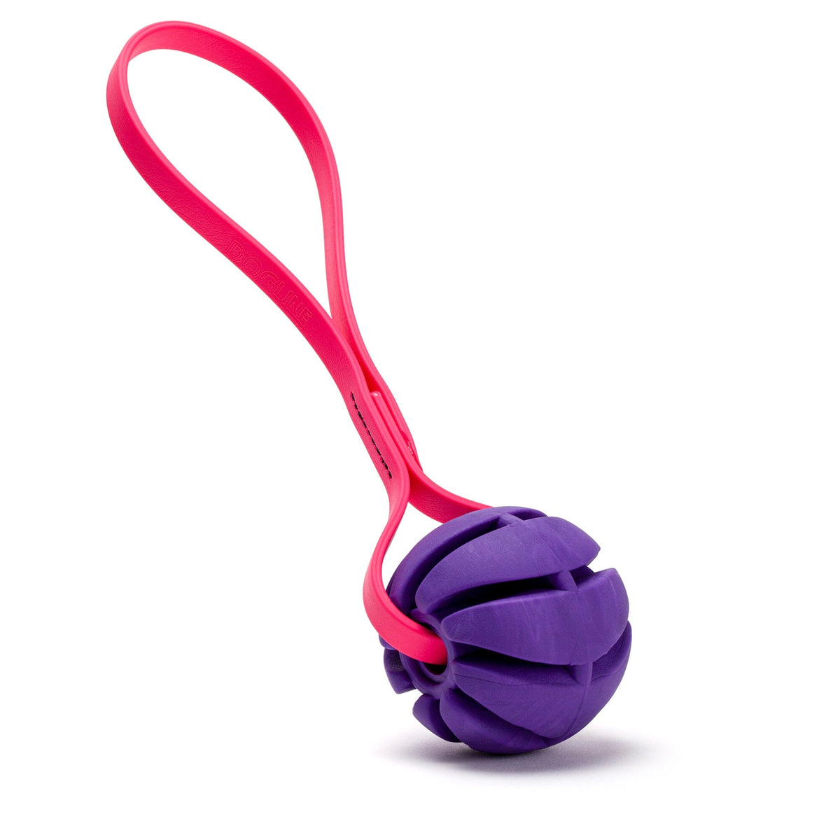 Dogline Rubber Spiral Ball with BioThane Handle