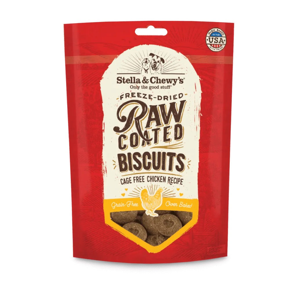 Stella & Chewys Raw Coated Biscuit Chicken Dog Treats (9oz)