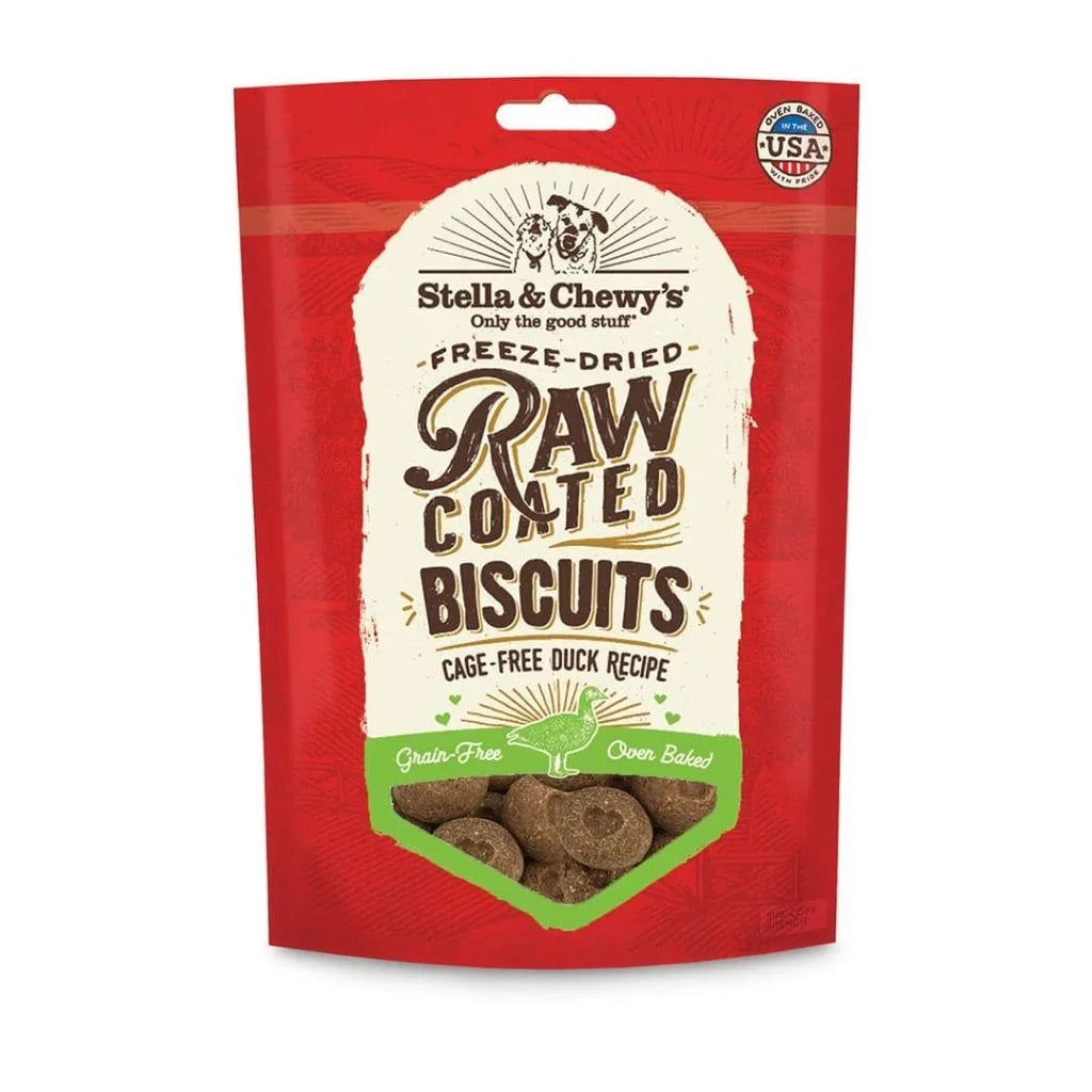 Stella & Chewys Raw Coated Biscuit Duck Dog Treat (9oz)