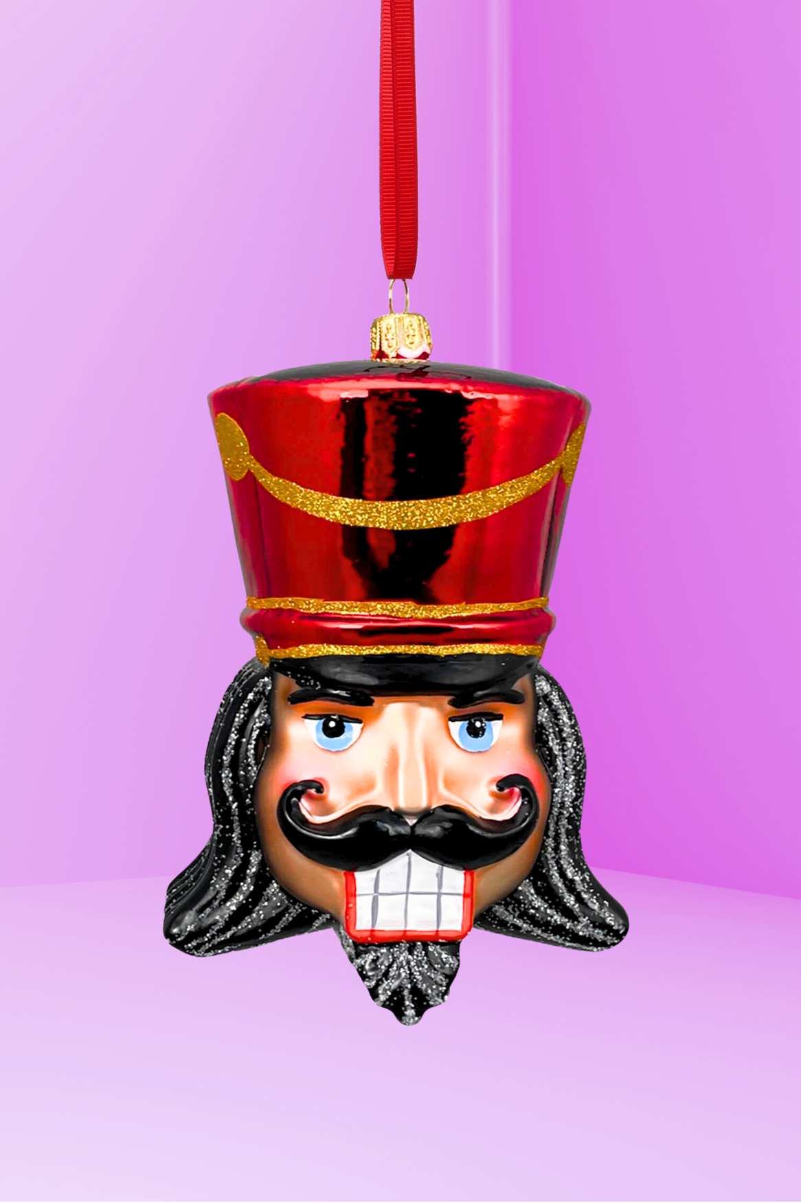 Crimson Glass Nutcracker Ornament