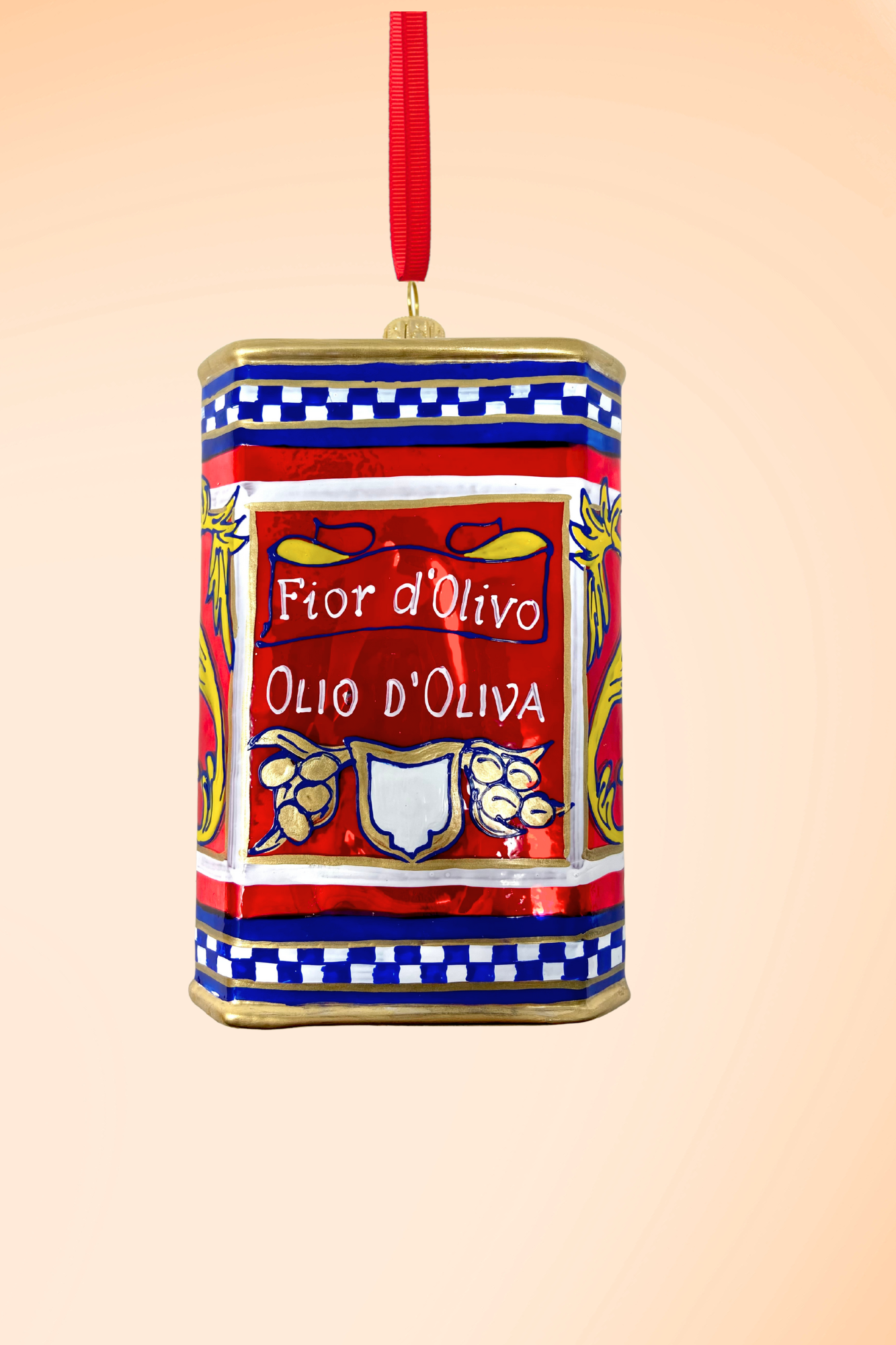 Fior DOlivo Oil Can Polish Glass Ornament