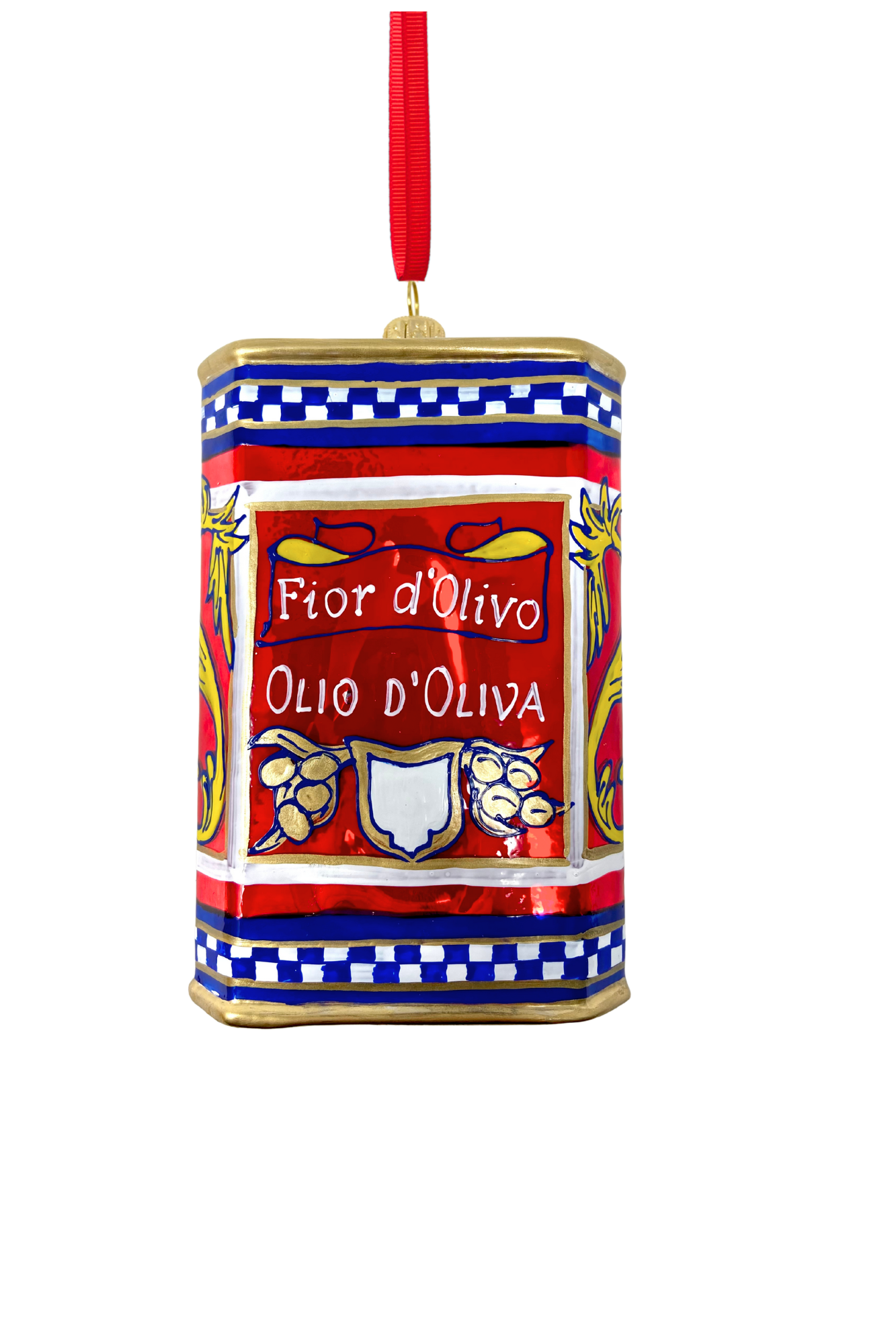 Fior DOlivo Oil Can Polish Glass Ornament
