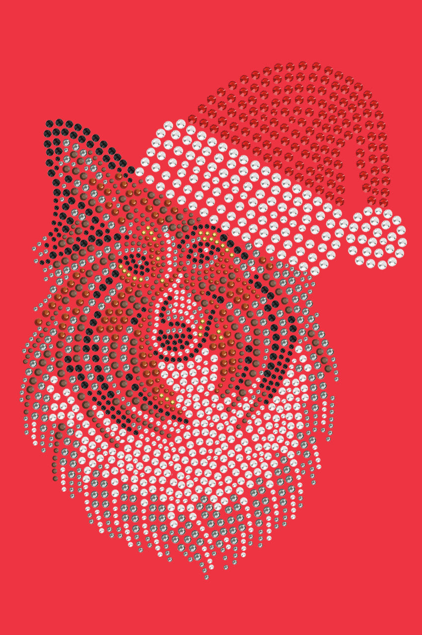 Sheltie Face with Santa Hat - Womens T-shirt