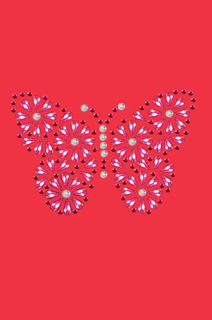 Pink Nailhead Butterfly - Womens T-shirt