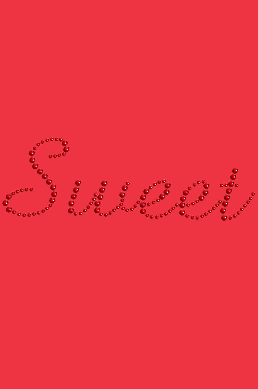 Sweet (Red Rhinestuds) - Womens T-shirt