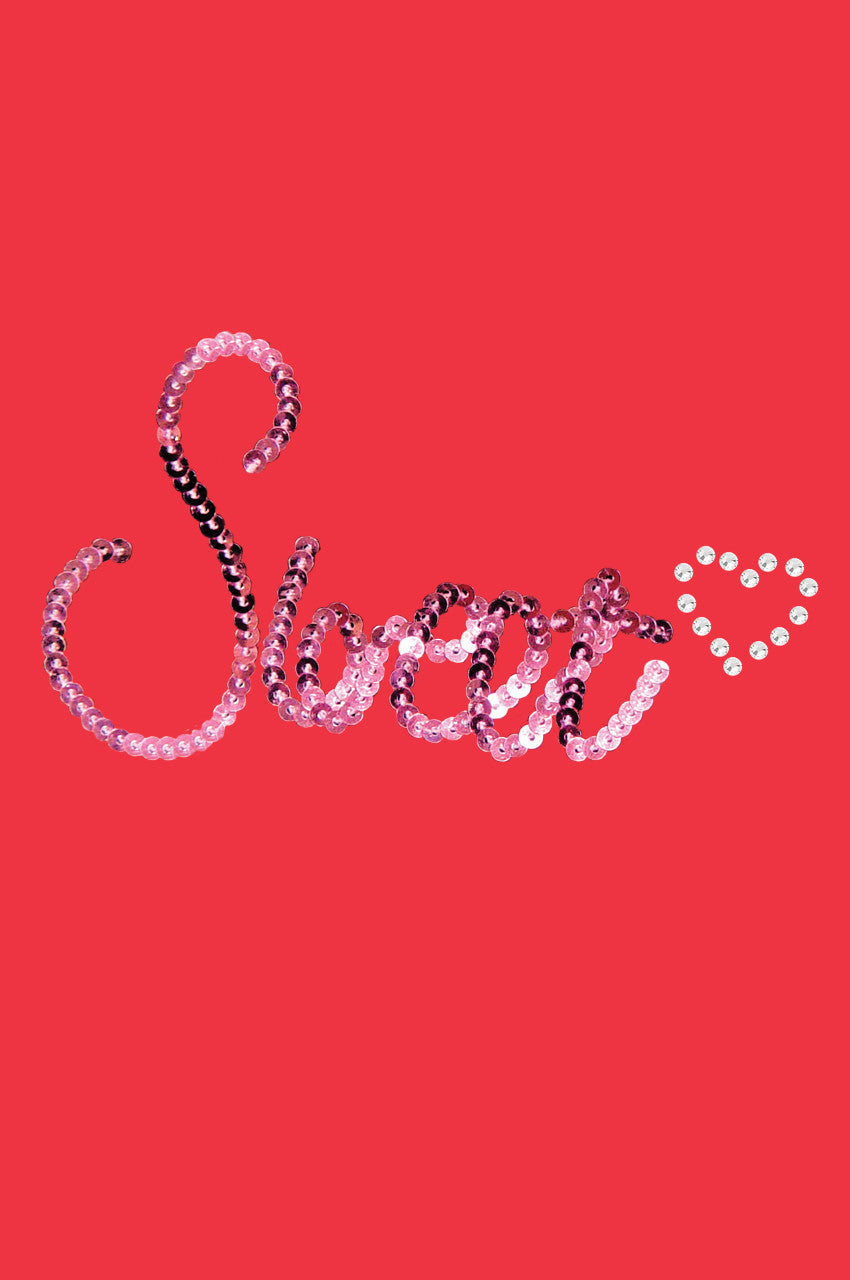 Sweet (Pink Sequins) - Womens T-shirt