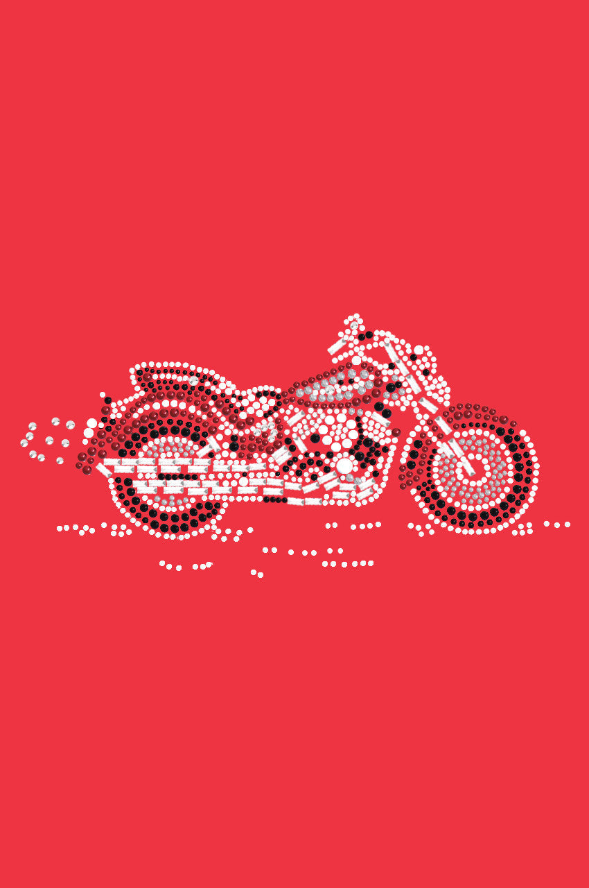 Motorcycle - Large Red & Black - Womens T-shirt