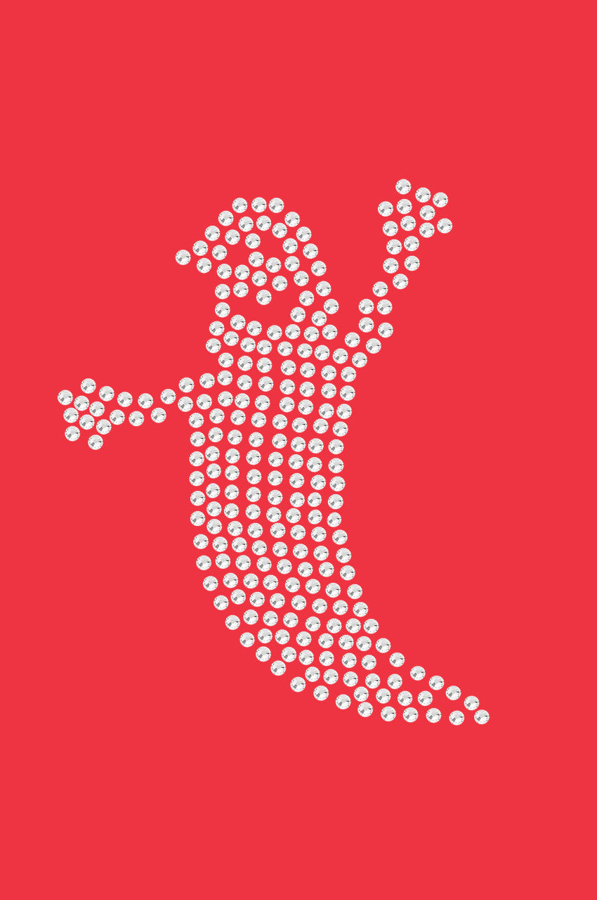 Skinny Rhinestone Ghost - Womens T-shirt