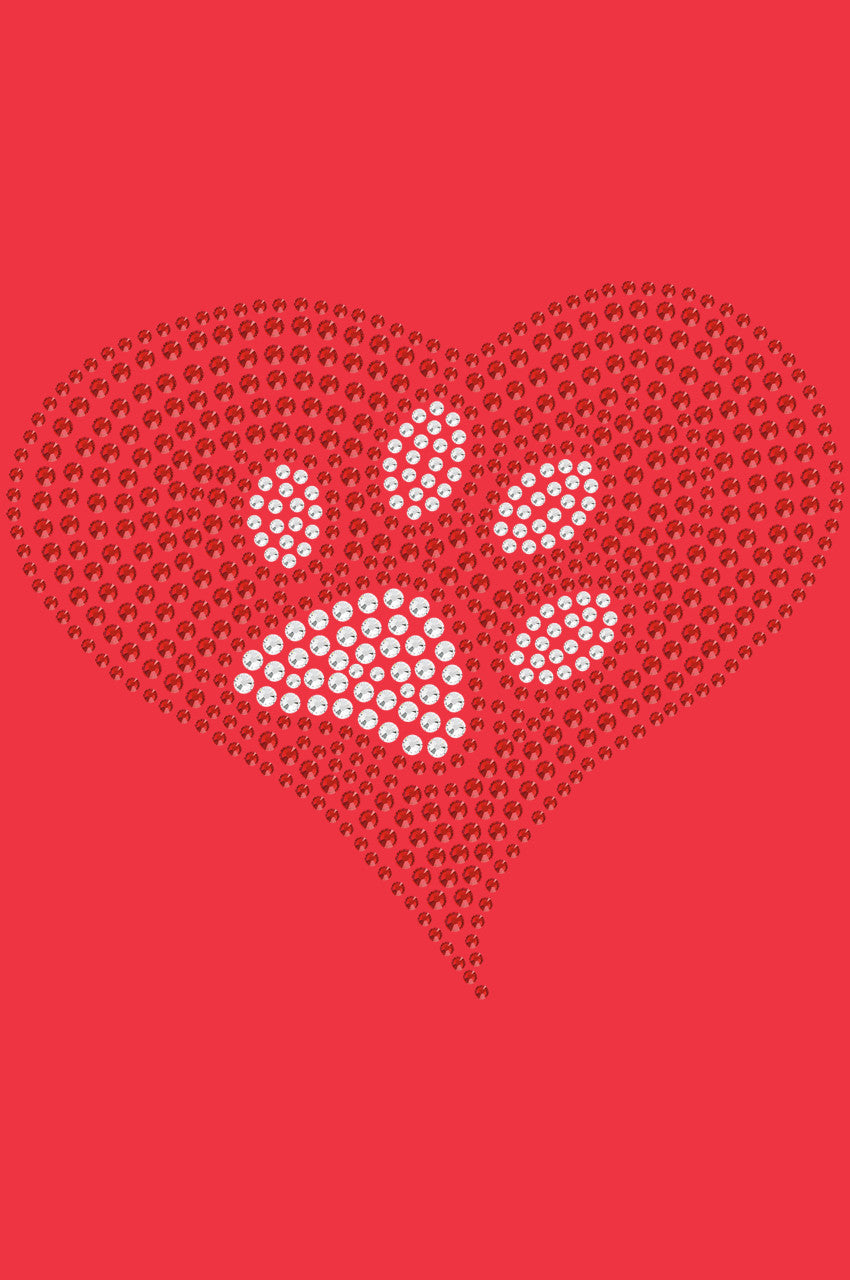 Red Heart with Paw 2 - Women's T-shirt