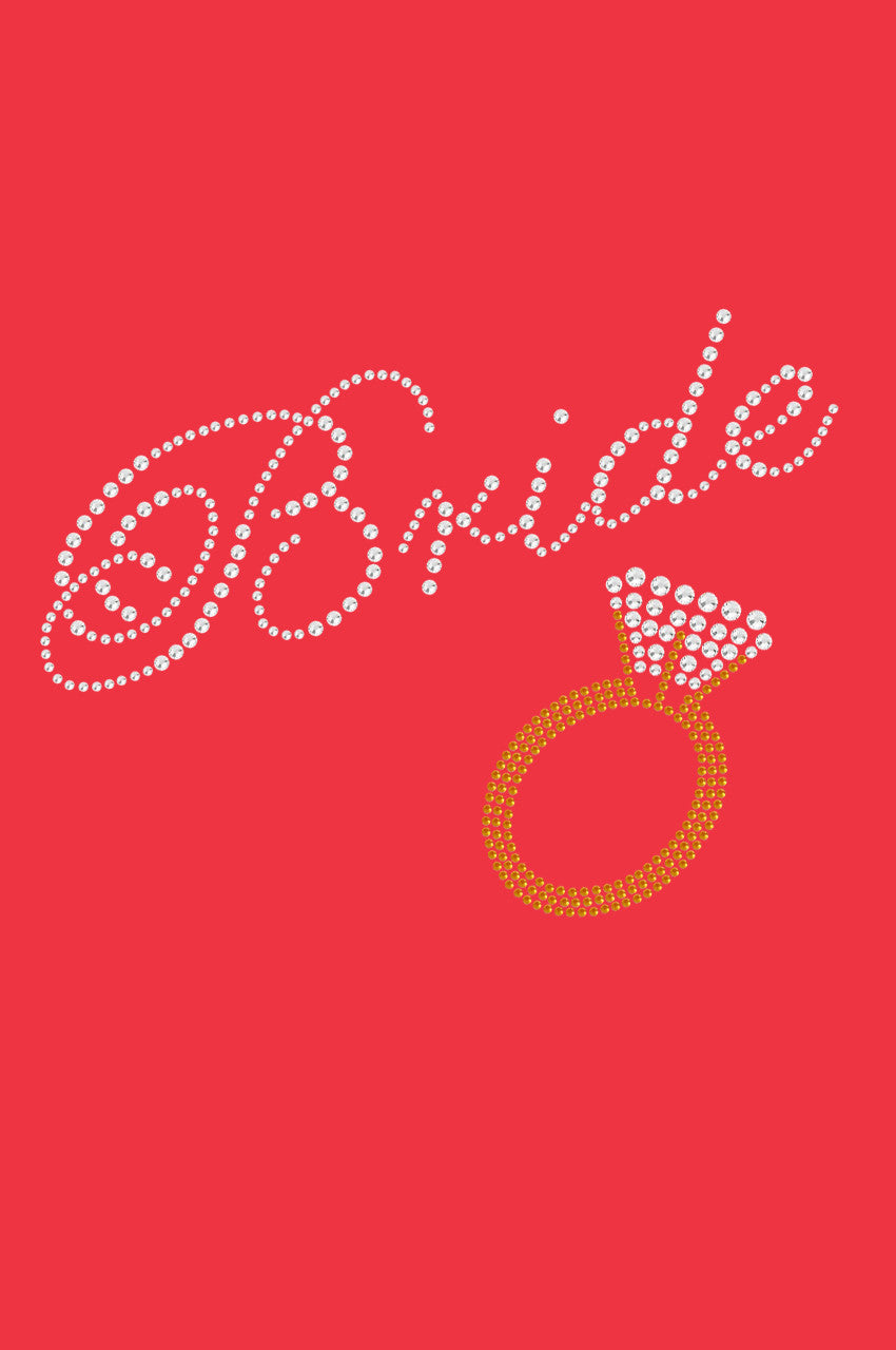 Bride with Diamond Ring- Womens T-shirt