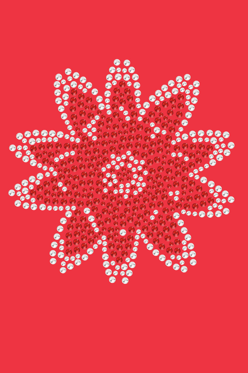 Red Rhinestone Flower - Womens T-shirt