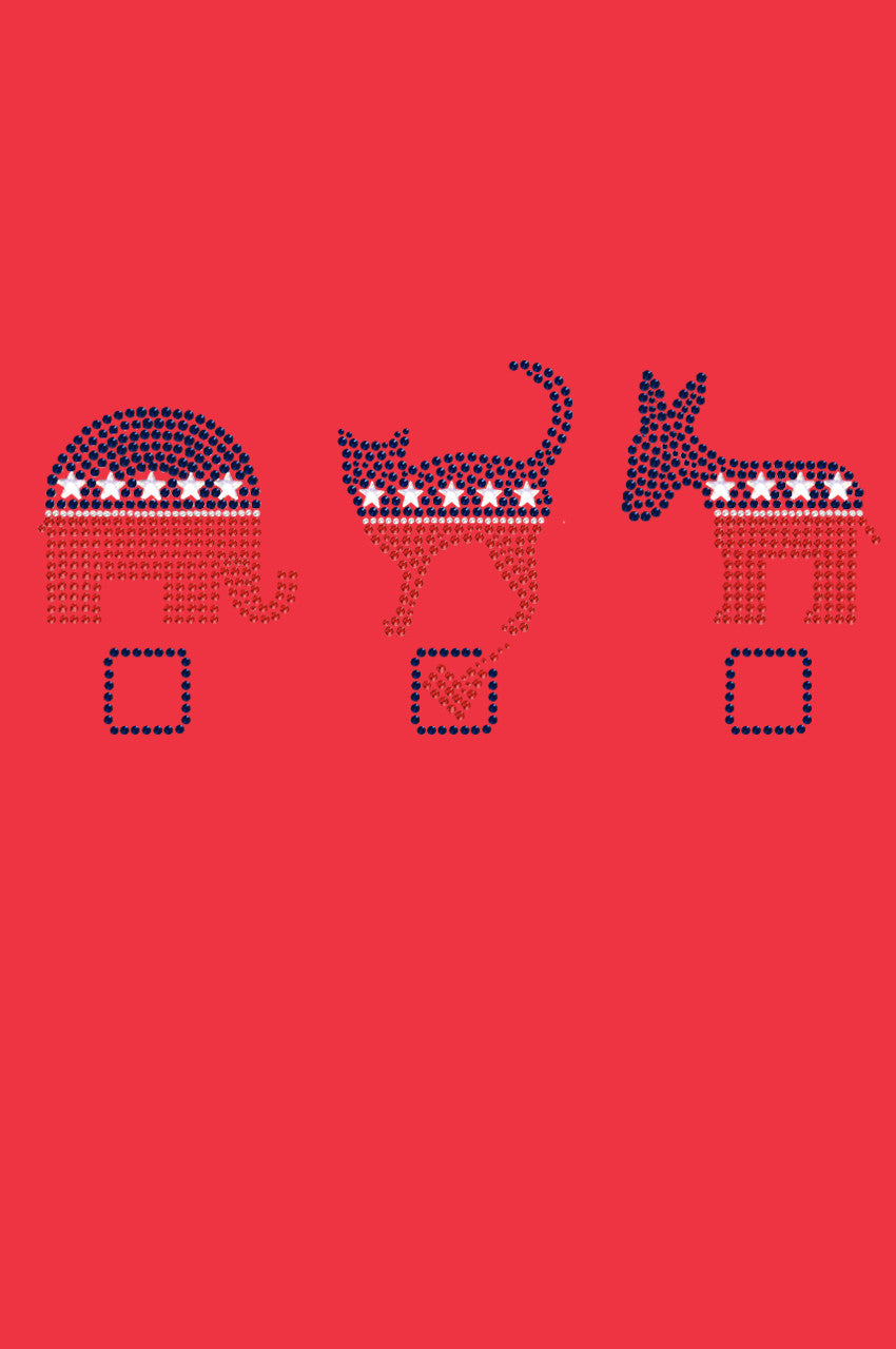 Vote Cat, Elephant, Donkey - Womens T-shirt