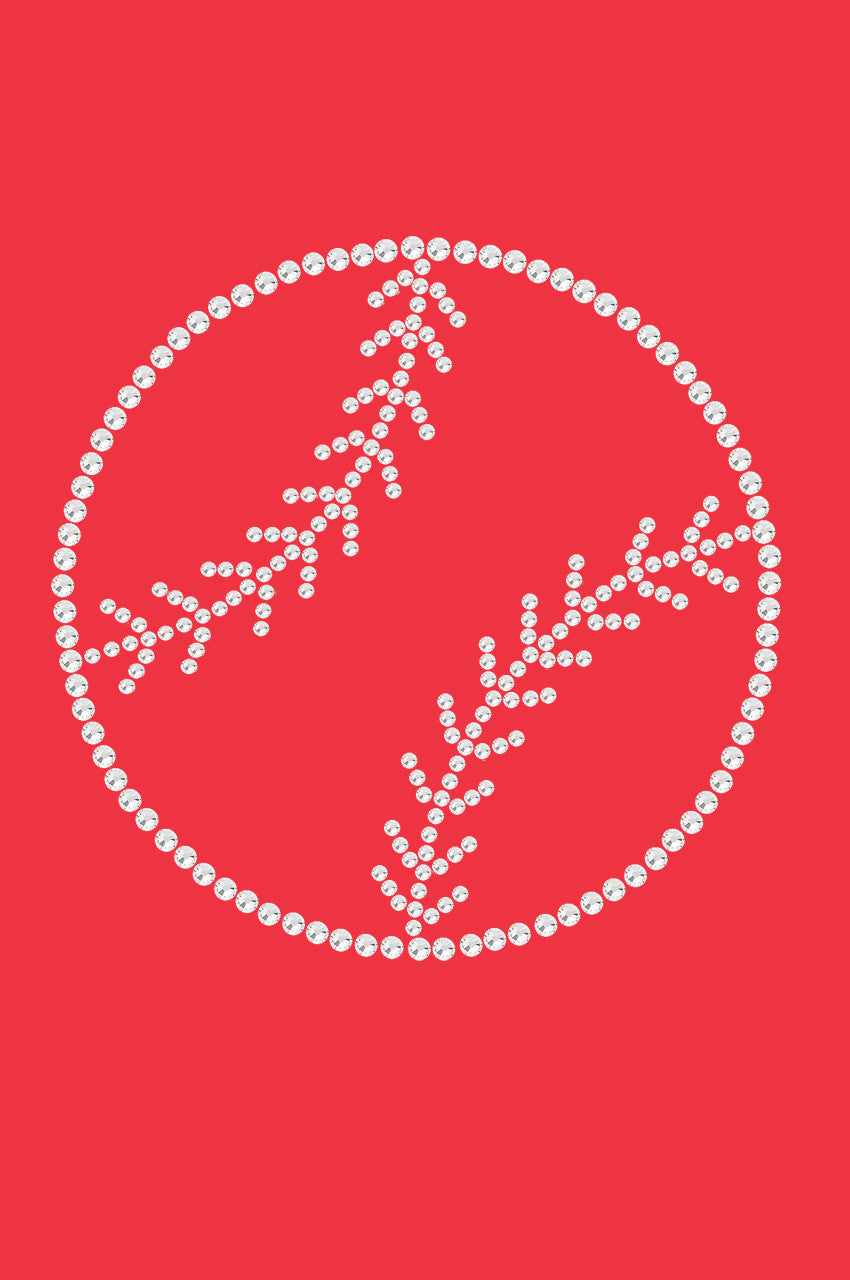 Baseball (Rhinestone Outline) - Womens Tee