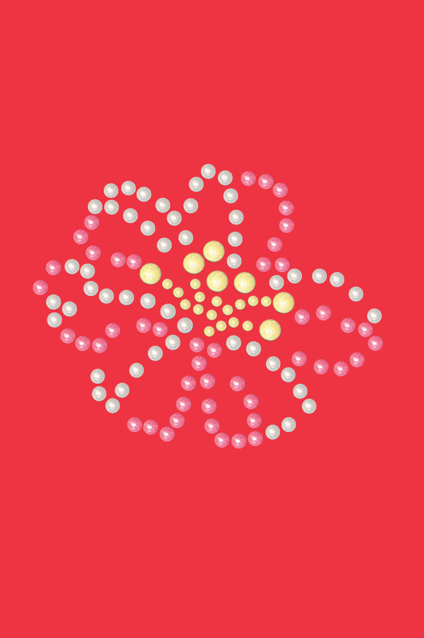 Pink & Yellow Pearl Flower - Womens T-shirt